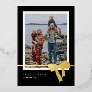 Bold Bow Simple Foto Gold Folien Feiertagskarte