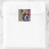 Bold Boxer Quadratischer Aufkleber (Tasche)