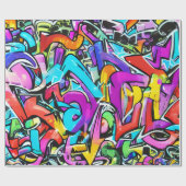 Bold Bright Colors Graffiti Street Art Pattern Geschenkpapier (Flach)