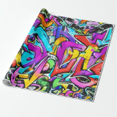 Bold Bright Colors Graffiti Street Art Pattern Geschenkpapier (Ungerollt)