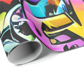 Bold Bright Colors Graffiti Street Art Pattern Geschenkpapier (Rolleneckpunkt)