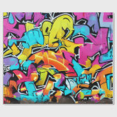 Bold Bright Colors Graffiti Street Art Pattern Geschenkpapier (Flach)