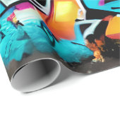 Bold Bright Colors Graffiti Street Art Pattern Geschenkpapier (Rolleneckpunkt)