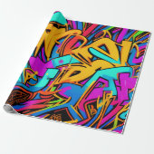 Bold Bright Colors Graffiti Street Art Pattern Geschenkpapier (Ungerollt)