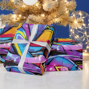 Bold Bright Colors Graffiti Street Art Pattern Geschenkpapier