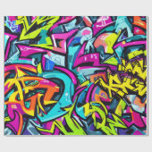 Bold Bright Colors Graffiti Street Art Pattern Geschenkpapier (Flach)