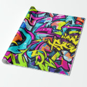 Bold Bright Colors Graffiti Street Art Pattern Geschenkpapier (Ungerollt)