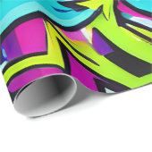 Bold Bright Colors Graffiti Street Art Pattern Geschenkpapier (Rolleneckpunkt)
