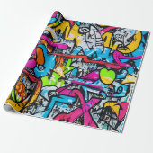 Bold Bright Colors Graffiti Street Art Pattern Geschenkpapier (Ungerollt)