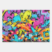 Bold Bright Colors Graffiti Street Art Pattern Geschenkpapier Set (Vorderseite 3)