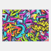 Bold Bright Colors Graffiti Street Art Pattern Geschenkpapier Set (Vorderseite 2)