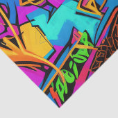 Bold Bright Colors Graffiti Street Art Pattern Seidenpapier (Detail)