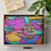 Bold Bright Colors Graffiti Street Art Pattern Seidenpapier (Geschenk)