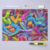 Bold Bright Colors Graffiti Street Art Pattern Seidenpapier (Handwerk)