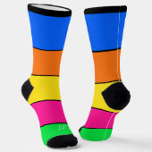 BOLD BRIGHT FARBFARBIGE, STRIPIERTE MONOGRAMM-INIT SOCKEN (Gewinkelt)