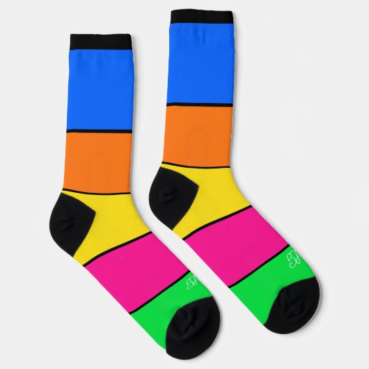 BOLD BRIGHT FARBFARBIGE, STRIPIERTE MONOGRAMM-INIT SOCKEN (Rechts)