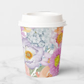 Bold Bright Floral Pappbecher (Rückseite)