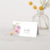 Bold Bright Floral Platzkarte (Rückseite)