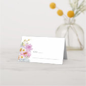 Bold Bright Floral Platzkarte (Vorderseite)