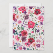 Bold Bright Floral Wedding Einladung (Rückseite)