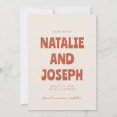 Bold Bright Funky Retro Einzigartiges Foto Hochzei Save The Date (Rückseite)