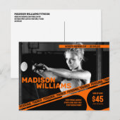 Bold Bright Orange Personal Trainer Foto Postkarte (Vorne/Hinten)