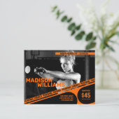 Bold Bright Orange Personal Trainer Foto Postkarte (Stehend Vorderseite)