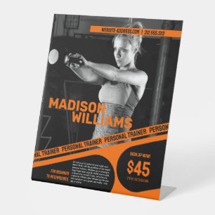 Bold Bright Orange Personal Trainer Foto Sockelschild