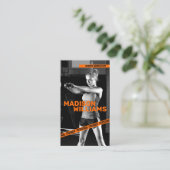 Bold Bright Orange Personal Trainer Foto Visitenkarte (Stehend Vorderseite)