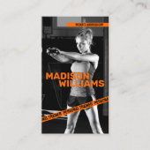 Bold Bright Orange Personal Trainer Foto Visitenkarte (Vorderseite)