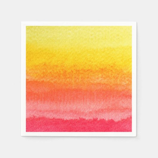 Bold Bright Orange Yellow Ombre Wasserfarbe Serviette (Vorderseite)