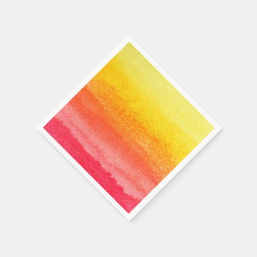 Bold Bright Orange Yellow Ombre Wasserfarbe Serviette (Ecke)