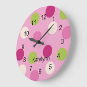Bold Bright Polka Dot Wall Clock Große Wanduhr (Winkel)