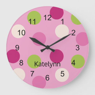 Bold Bright Polka Dot Wall Clock Große Wanduhr