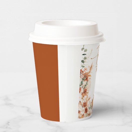 Bold Bright Terracotta and Tequila Brautparty Pappbecher (Rechts)