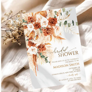 Bold Bright Terracotta Boho Bohemisches Brautparty Einladung