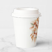 Bold Bright Terracotta Floral Boho Chic Wedding Pappbecher (Rechts)