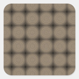Bold Bronze and Taupe Geometric Mandala Circles Quadratischer Aufkleber