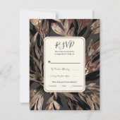 Bold Bronzy Floral Botanical Chic Wedding RSVP Einladung (Vorderseite)