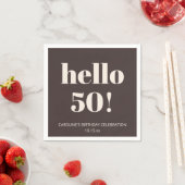 Bold Brown Cream Modern Chic 50th Birthday Party Serviette (Beispiel)