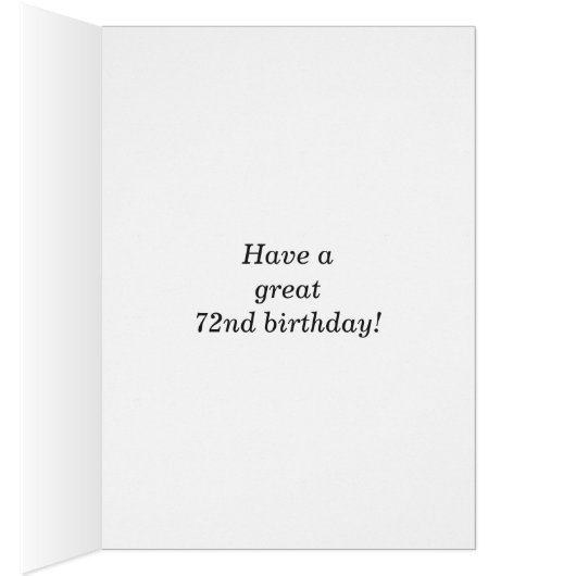 Bold, Brown, Faux Gold 72nd Birthday w/ Name Card (Innen (Rechts))