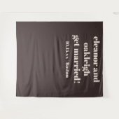 Bold Brown Modern Wedding Custom Photo Backdrop Wandteppich (Vorderseite (Horizontal))