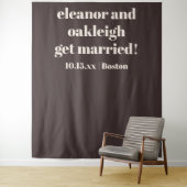 Bold Brown Modern Wedding Custom Photo Backdrop Wandteppich (Beispiel)