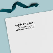 Bold Brush Script Couple Name Rücksendeadresse Permastempel