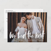 Bold Brush Script Foto Wir tippen den Knoten Postkarte (Vorne/Hinten)