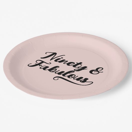 Bold Brush Script neunety & Fabulous Blush Pappteller (Schrägansicht)