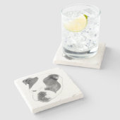 Bold bulldog portrait in high contrast steinuntersetzer (Seitenansicht)