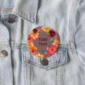 Bold Burgund Blume Wreath Lapel Statement Piece Button (Beispiel)