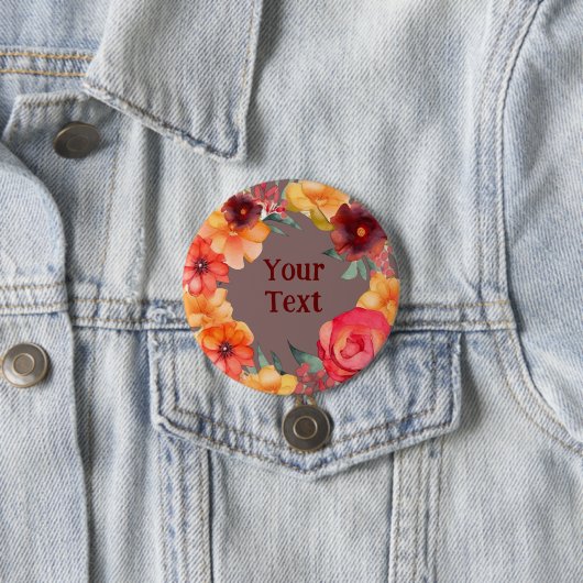 Bold Burgund Blume Wreath Lapel Statement Piece Button (Beispiel)