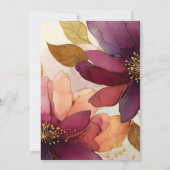 Bold Burgundy Plum Gold Floral Arch Wedding Einladung (Rückseite)